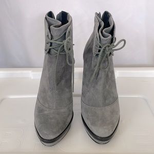 Grey Suede platform Ankle bootie- Elizabeth and James